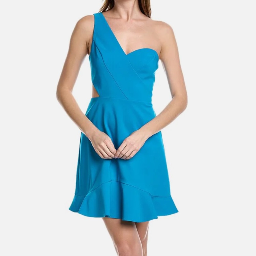 Aidan Aidan Mattox One Shoulder Turquoise Dress size 6